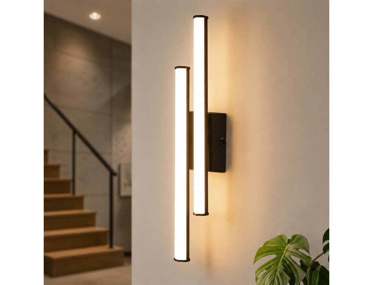 Nettlife LED Wandleuchte Modern Schwarz Innen 6/12/18/27W 3000K Flur Wandbeleuchtung, LED fest integriert, Warmweiß, Wandlicht für Wohnzimmer Schlafzimmer Küche