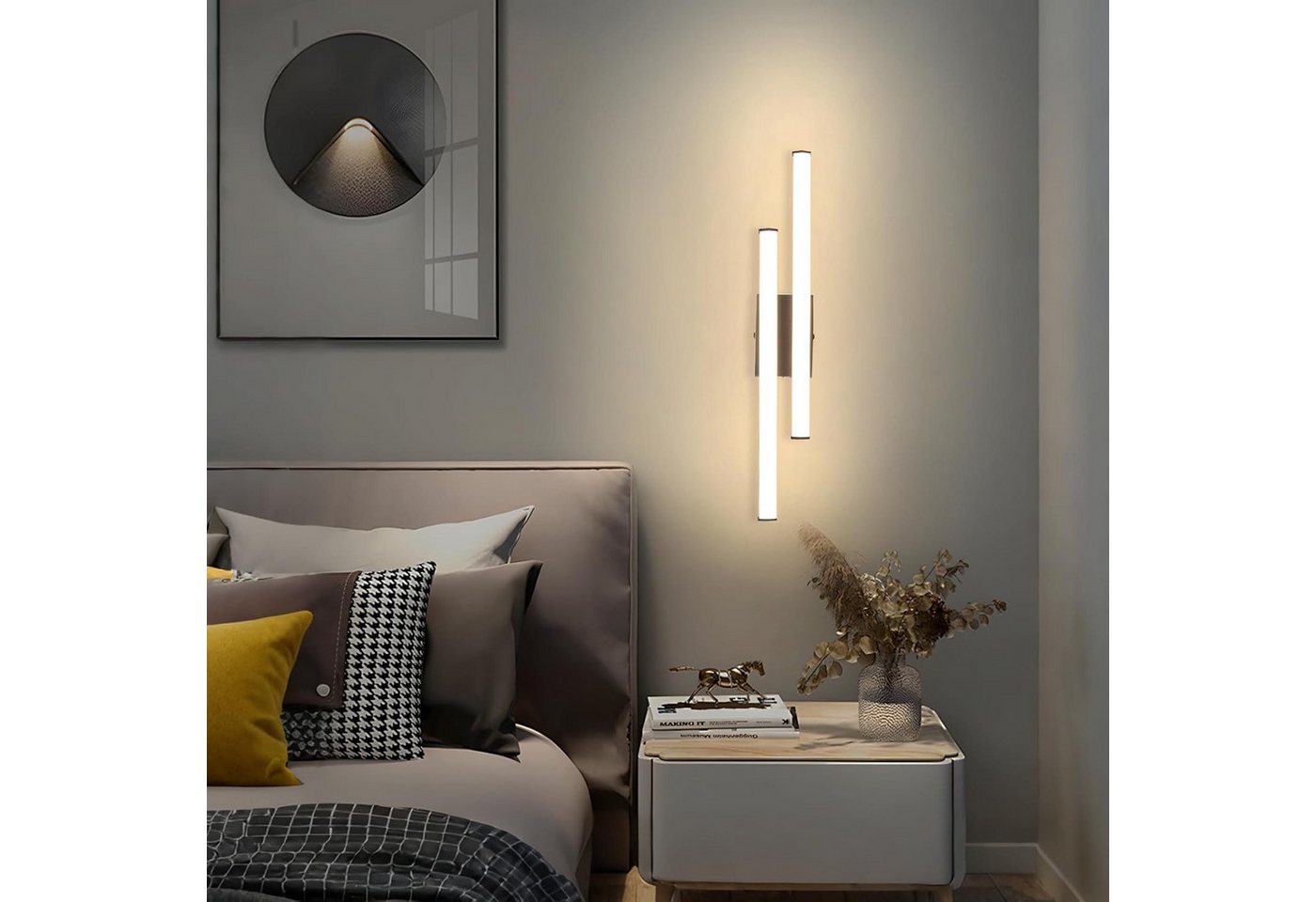 Nettlife LED Wandleuchte Modern Schwarz Innen 6/12/18/27W 3000K Flur Wandbeleuchtung, LED fest integriert, Warmweiß, Wandlicht für Wohnzimmer Schlafzimmer Küche Bild 4