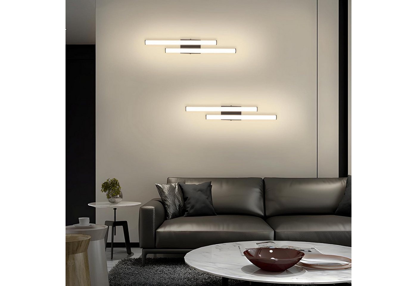 Nettlife LED Wandleuchte Modern Schwarz Innen 6/12/18/27W 3000K Flur Wandbeleuchtung, LED fest integriert, Warmweiß, Wandlicht für Wohnzimmer Schlafzimmer Küche Bild 5