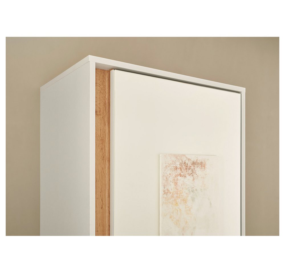 Lomadox Garderobenschrank CRISP-61 in weiß mit Wotan Eiche Nb., 1 Spiegeltür, 60 cm breit Bild 2