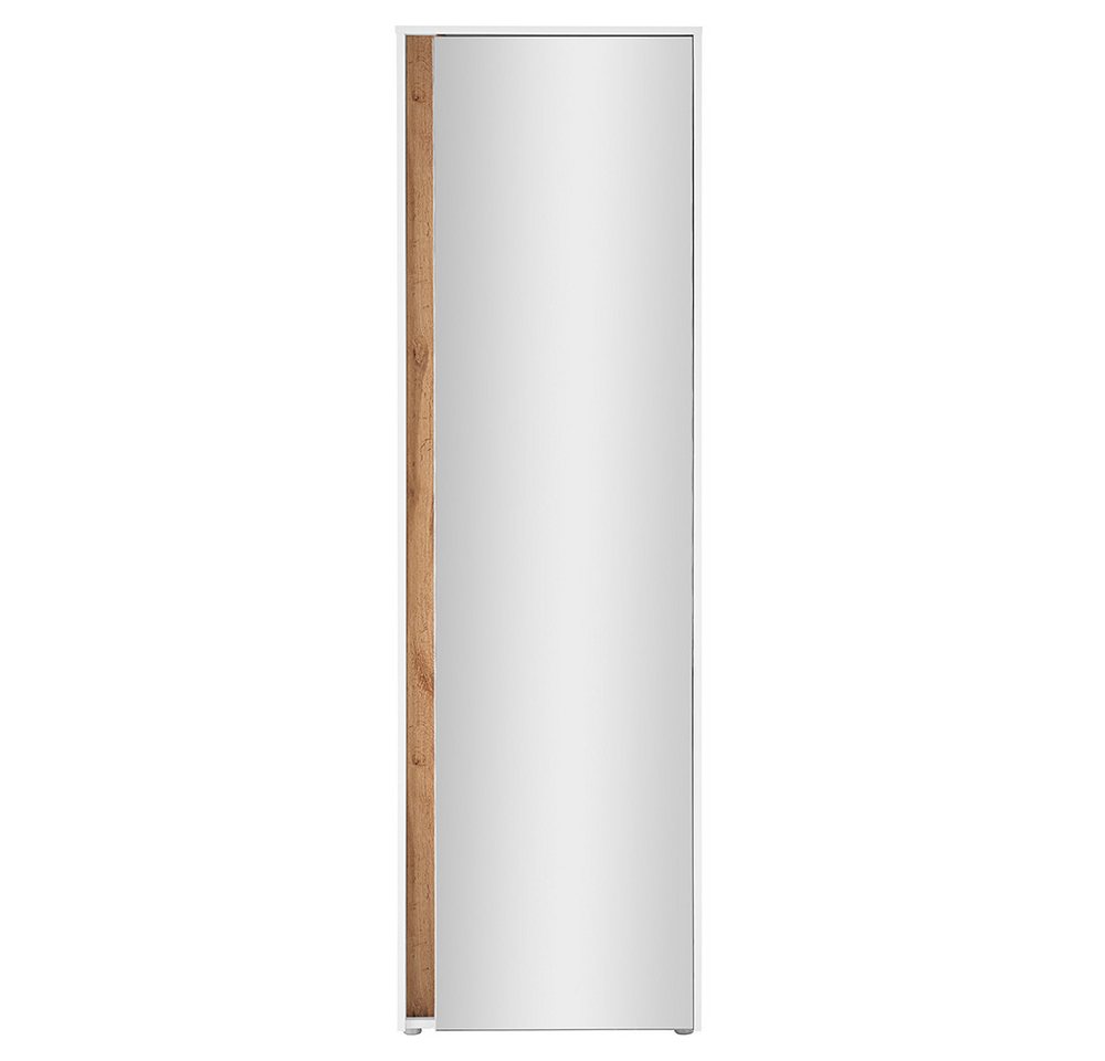 Lomadox Garderobenschrank CRISP-61 in weiß mit Wotan Eiche Nb., 1 Spiegeltür, 60 cm breit Bild 3