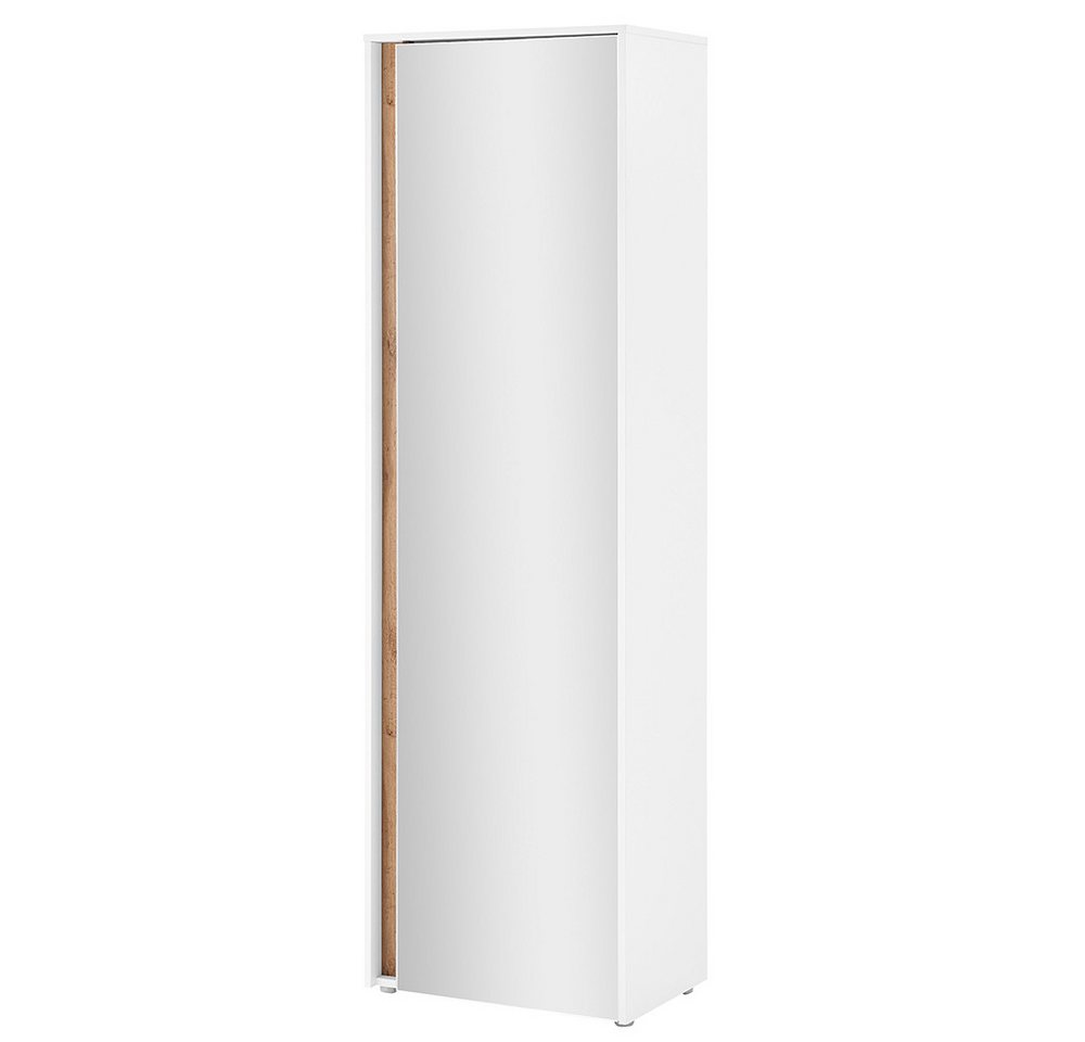 Lomadox Garderobenschrank CRISP-61 in weiß mit Wotan Eiche Nb., 1 Spiegeltür, 60 cm breit Bild 5