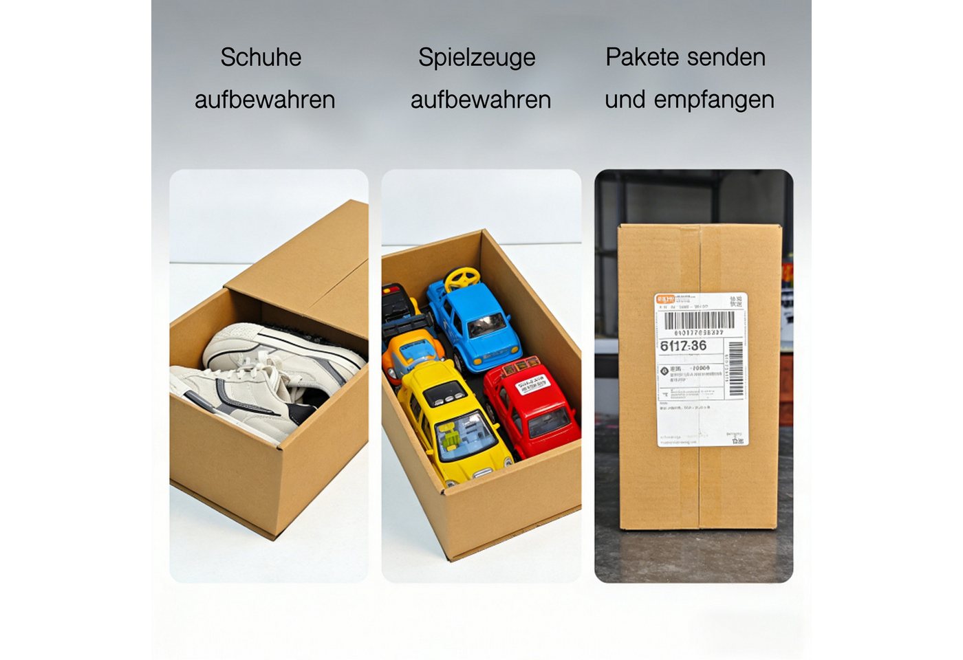 PACIEA Karton Flacher Versandkarton 210x110x70mm - Für Dokumente, Bücher & Poster Bild 2