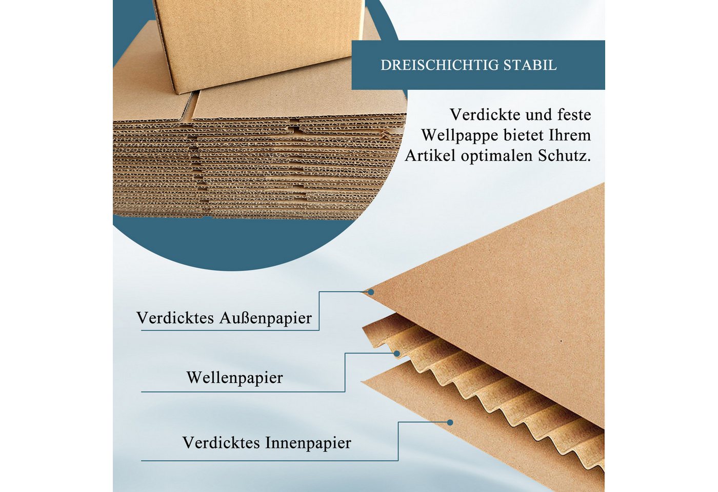PACIEA Karton Flacher Versandkarton 210x110x70mm - Für Dokumente, Bücher & Poster Bild 5