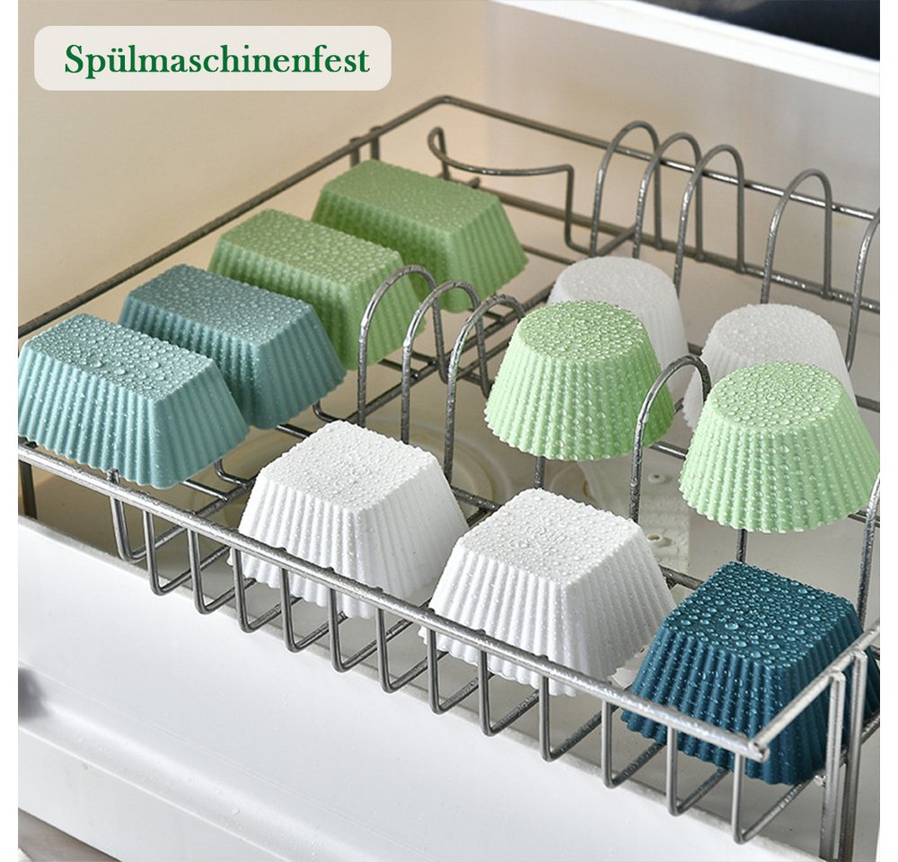 AFKSMILE Silikonform 24 Stück Muffinform Silikon,Wiederverwendbare Backformen Muffin-Formen, (24-tlg), Drei Modelle,BPA-Frei Kuchenform Formen für Kuchen,Eincreme, Pudding Bild 3