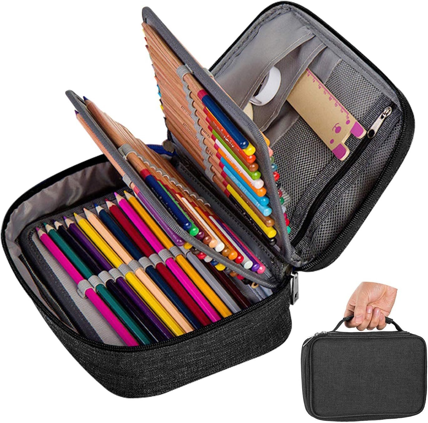 Coonoor Federmäppchen 72 Slots Federtasche Große Kapazität Bleistift Beutel, (Abnehmbar Stiftemappe), für Mädchen Jungen Einschulung Schulanfang