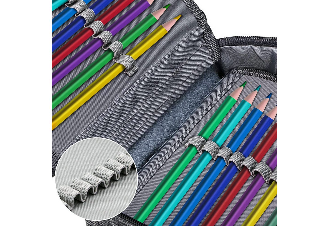 Coonoor Federmäppchen 72 Slots Federtasche Große Kapazität Bleistift Beutel, (Abnehmbar Stiftemappe), für Mädchen Jungen Einschulung Schulanfang Bild 5