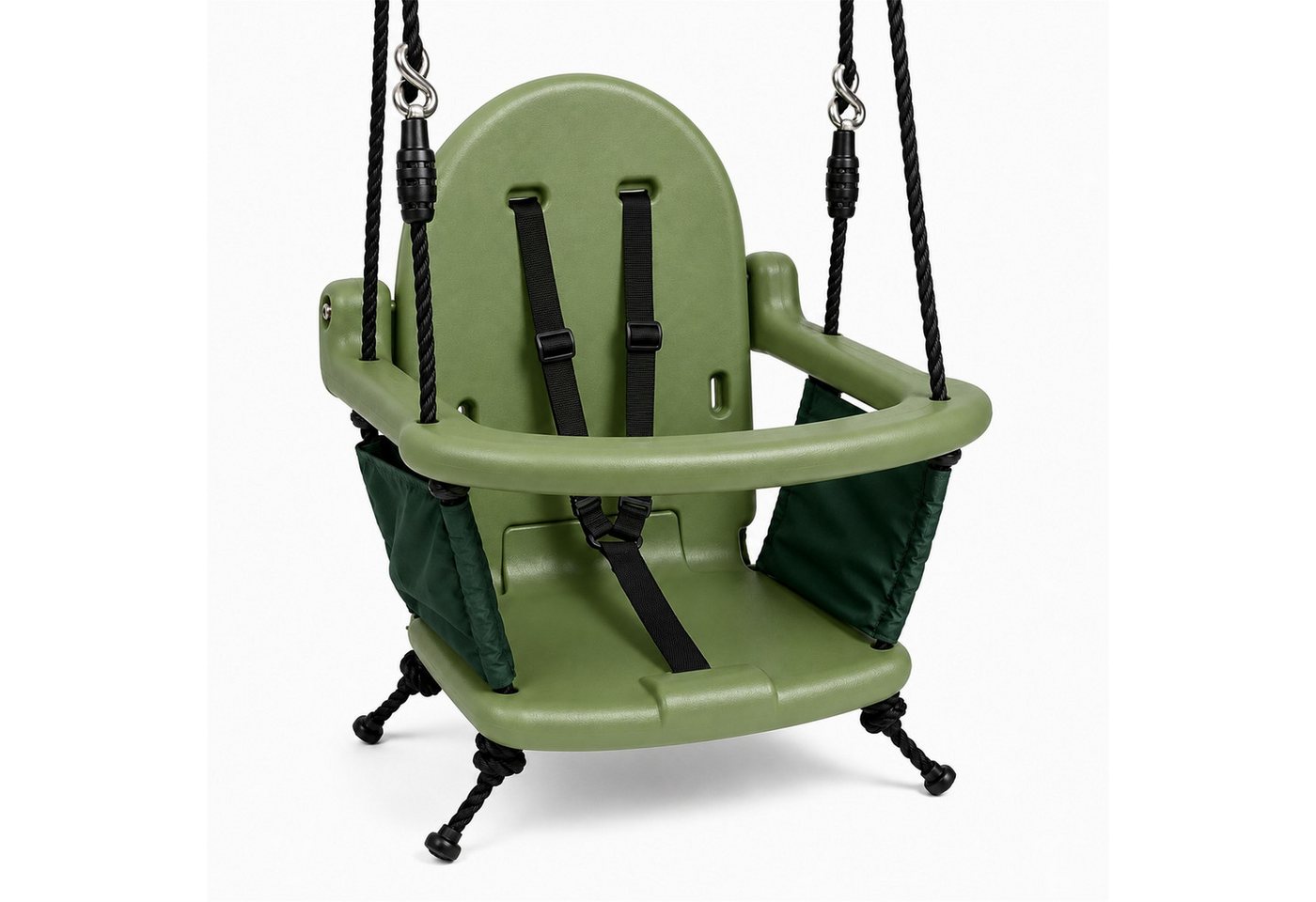 Loggyland Babyschaukelsitz Babyschaukelsitz klappbar Pastellgrün aus Kunststoff faltbar, platzsparend, arretierbare Rückenlehne, kompakt, transportabel Bild 3