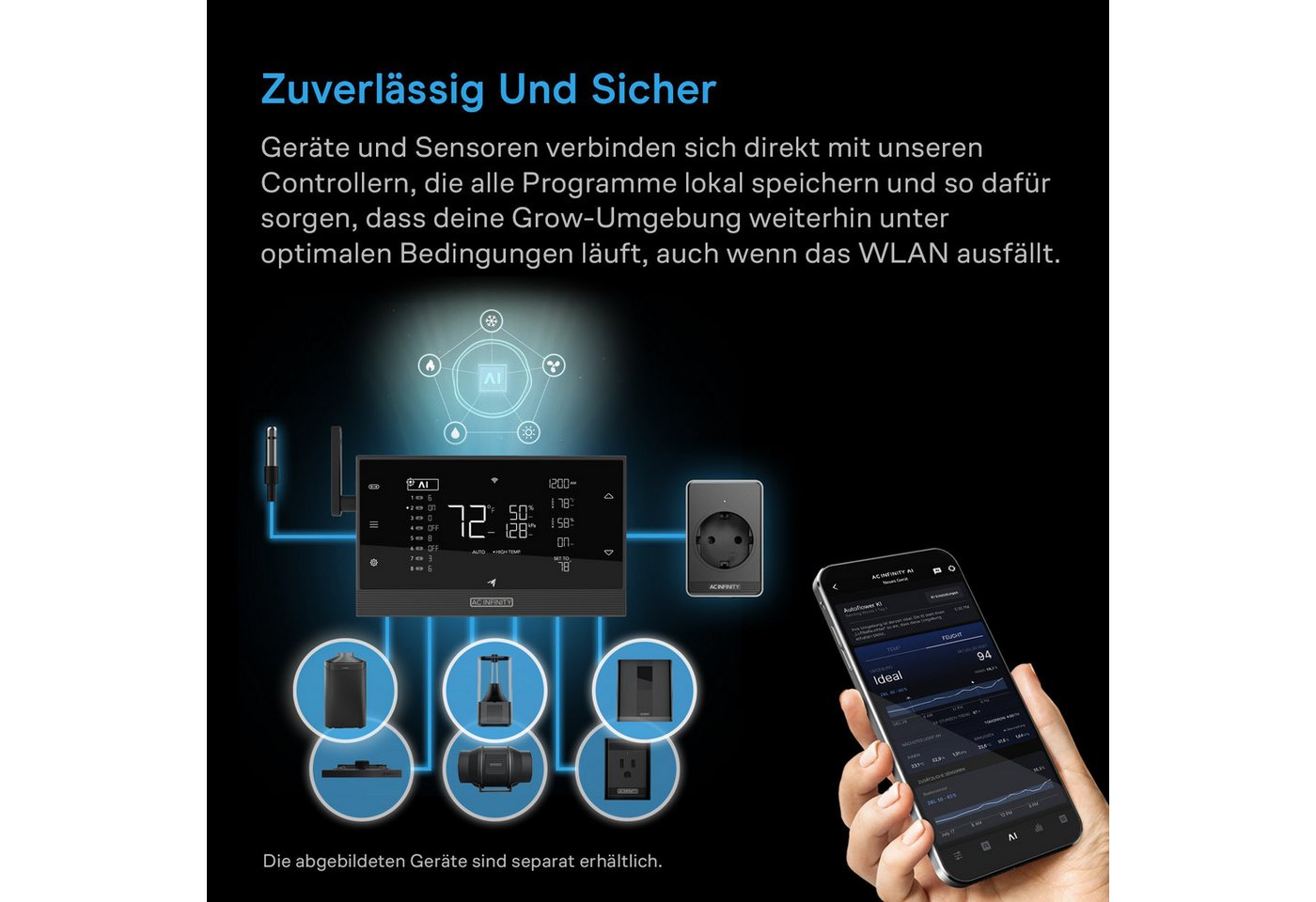 AC INFINITY Steckdose UIS-Steuerungsstecker für steckdosenbetriebene Geräte, Steuerung steckdosenbetriebener Geräte über UIS Bild 5
