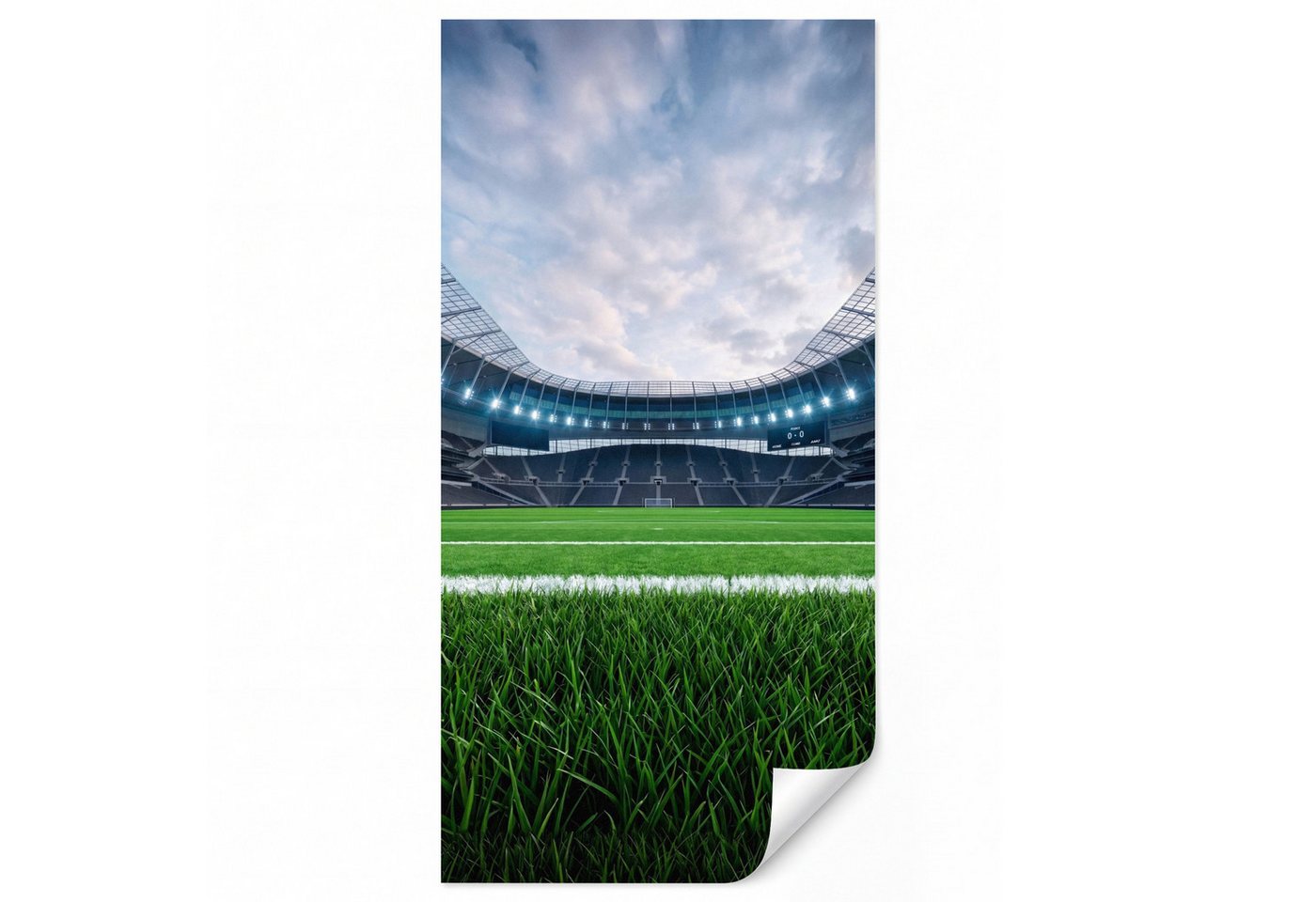 OnlyWow Fototapete Kinderzimmer - Fußball - Stadion - Sport - Grün, Matt, bedruckt, Wandtapete, Schlafzimmer, Wanddekoration 100x220cm Bild 3