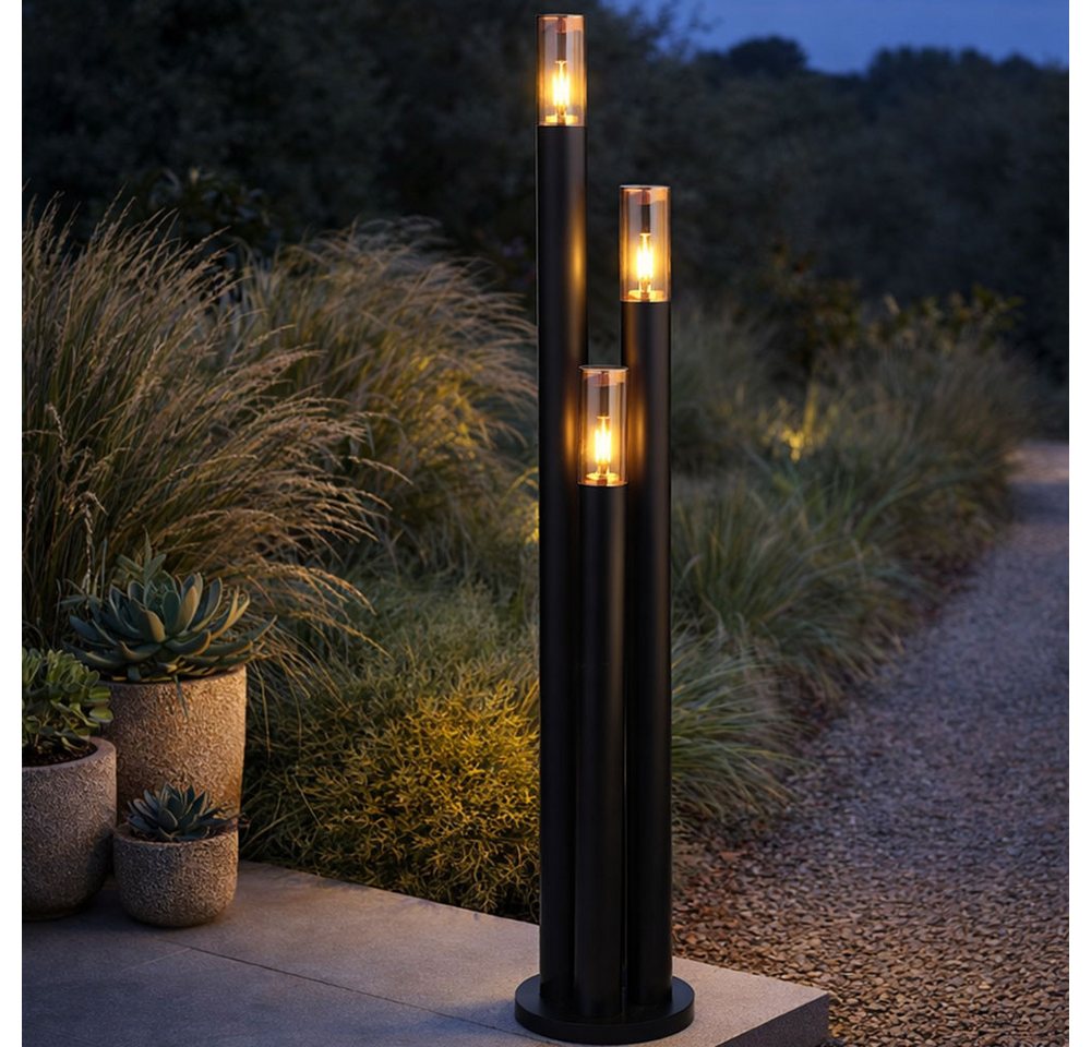 GLOBO LIGHTING LED Außen-Stehlampe, Leuchtmittel inklusive, Warmweiß, Außenstehleuchte Gartenlampe Wegeleuchte Edelstahl schwarz LED 170 cm Bild 4