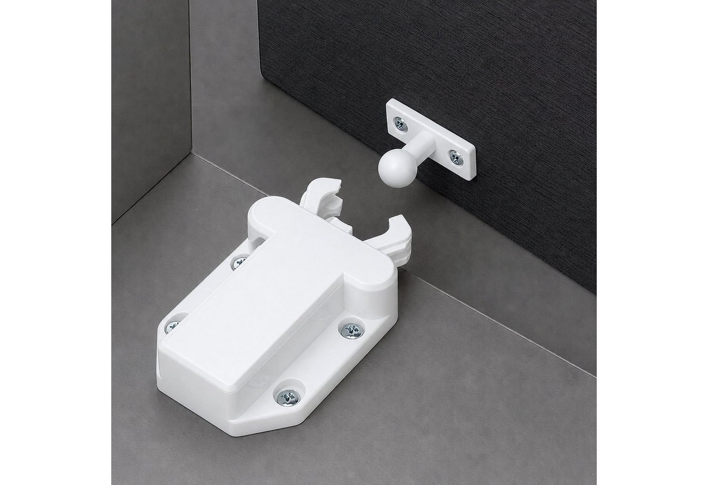 SO-TECH® Möbelbeschlag Druckschnäpper Push To Open Federschnäpper (4 St), Türschnäpper, Push-Latch für Schranktüren weiß Bild 2