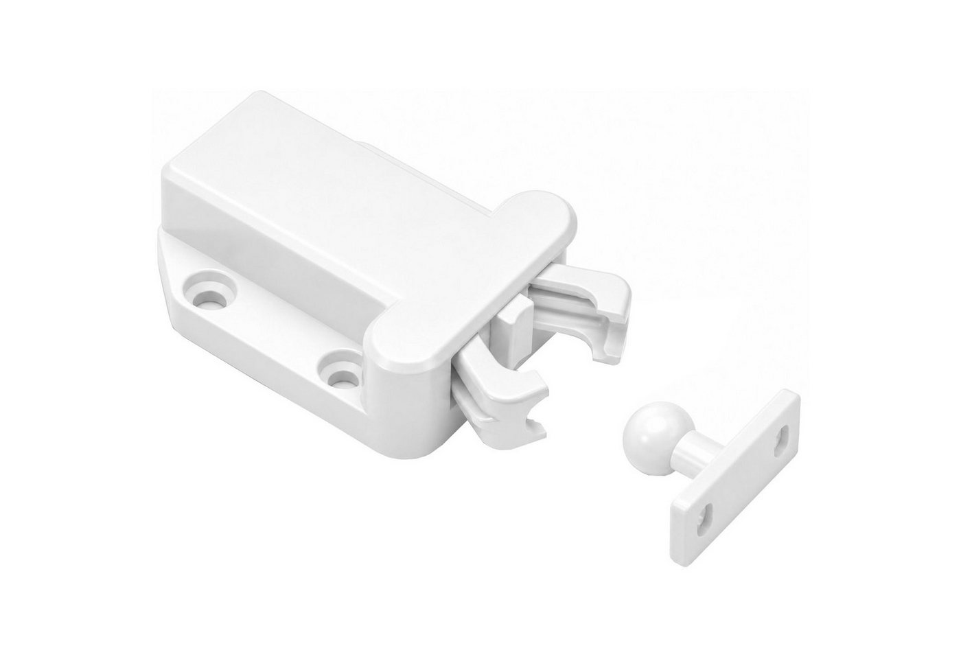 SO-TECH® Möbelbeschlag Druckschnäpper Push To Open Federschnäpper (4 St), Türschnäpper, Push-Latch für Schranktüren weiß Bild 3