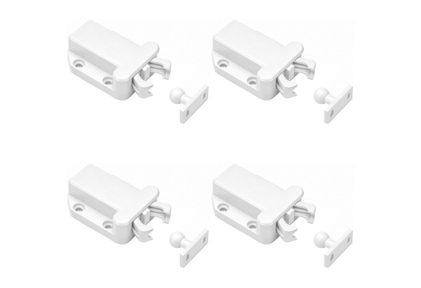 SO-TECH® Möbelbeschlag Druckschnäpper Push To Open Federschnäpper (4 St), Türschnäpper, Push-Latch für Schranktüren weiß Bild 5