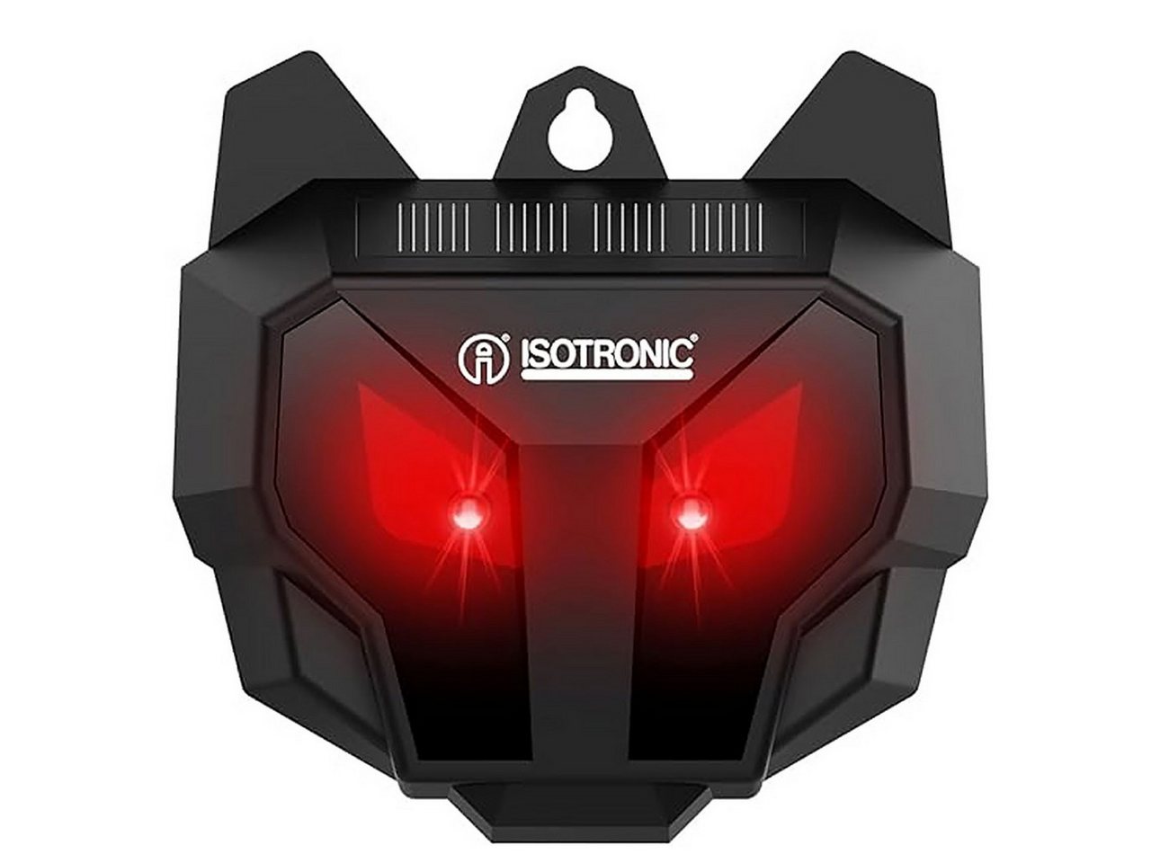ISOTRONIC Wildwarner Solar Tierabwehr mit blinkenden LEDs, IP44 wetterfest 1er&2er-Set, 1-tlg., 1er-Set & 2er-Set, Dämmerungssensor und rot blinkende Nacht-LEDs