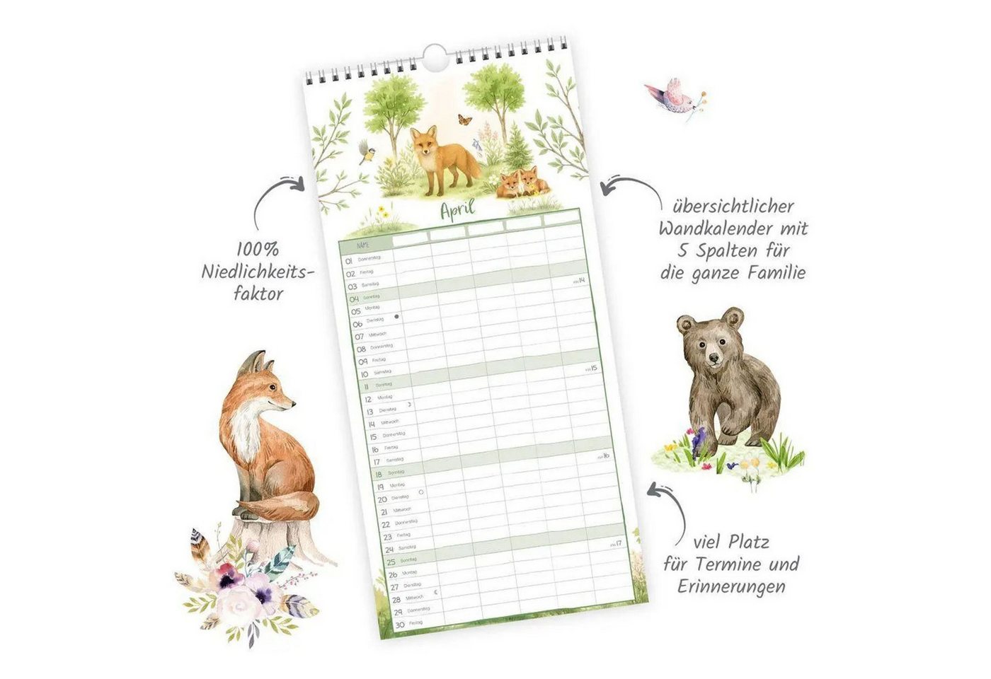 Trötsch Verlag Wandkalender TRÖTSCH - Familienkalender Waldfreunde 2027 Bild 3