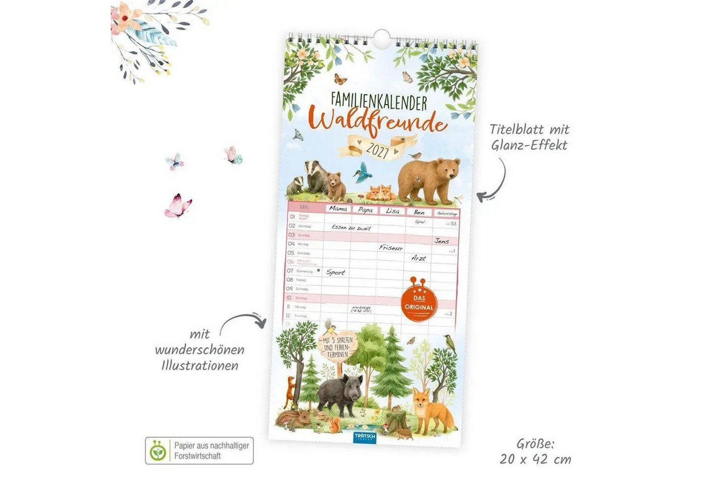 Trötsch Verlag Wandkalender TRÖTSCH - Familienkalender Waldfreunde 2027 Bild 5