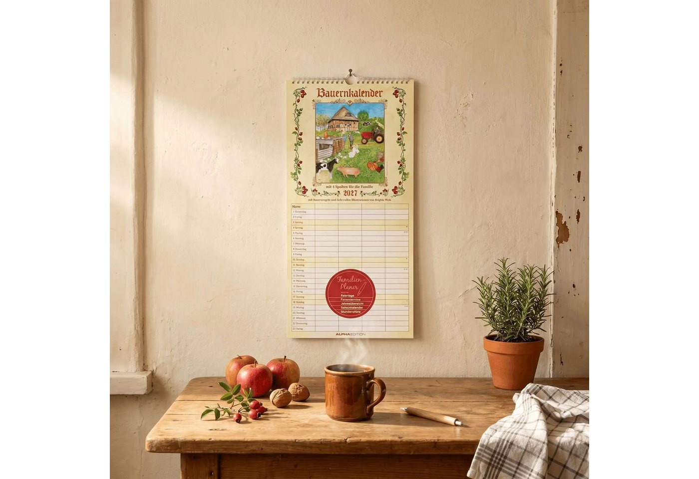 NEUMANN Wandkalender Bauernkalender Familienplaner 2027