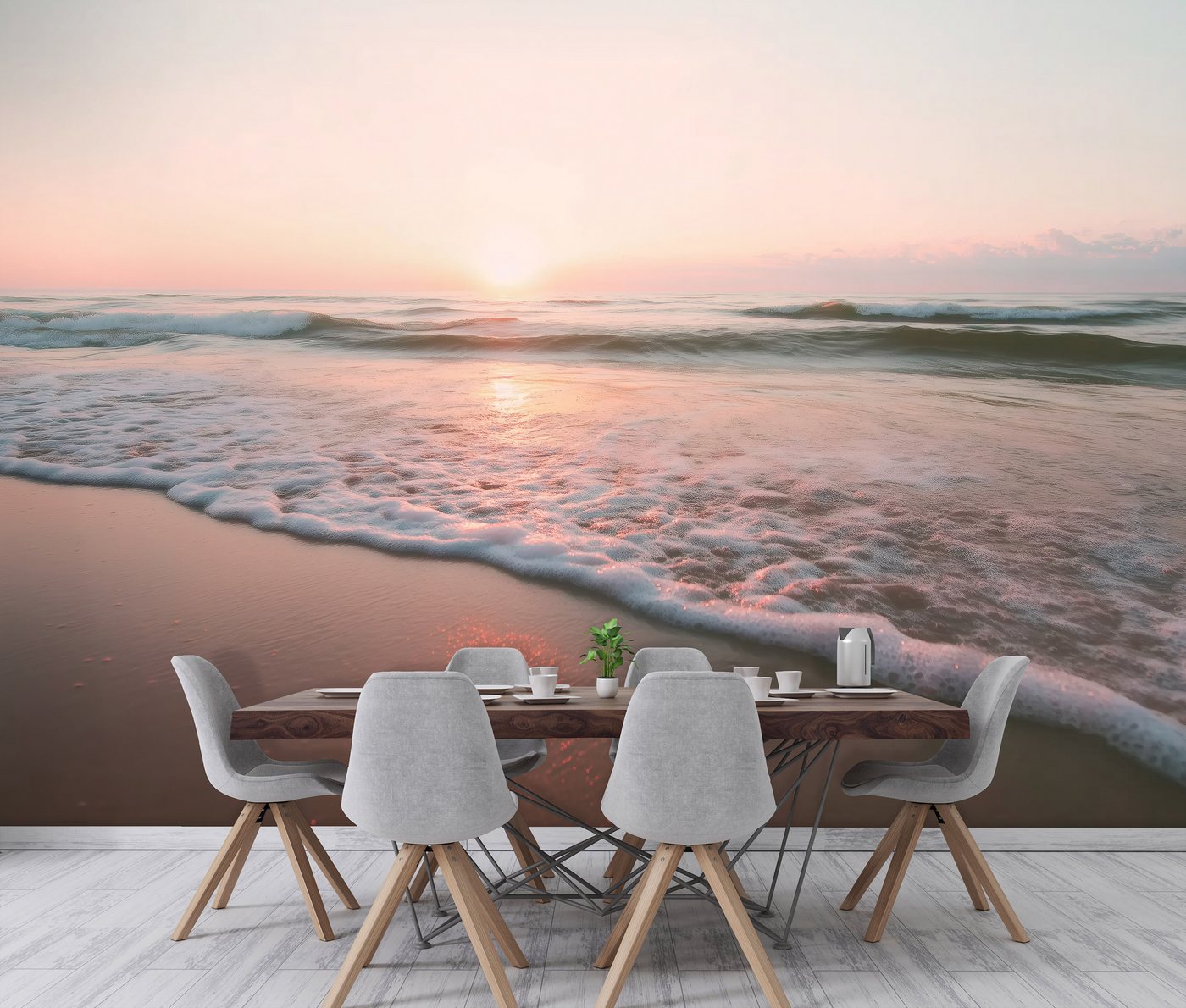 Wallarena Fototapete Meer Strand - Mehrfarbig - Modern - Vlies - Schlafzimmer, glatt, (4 St), 200x140cm Bild 4