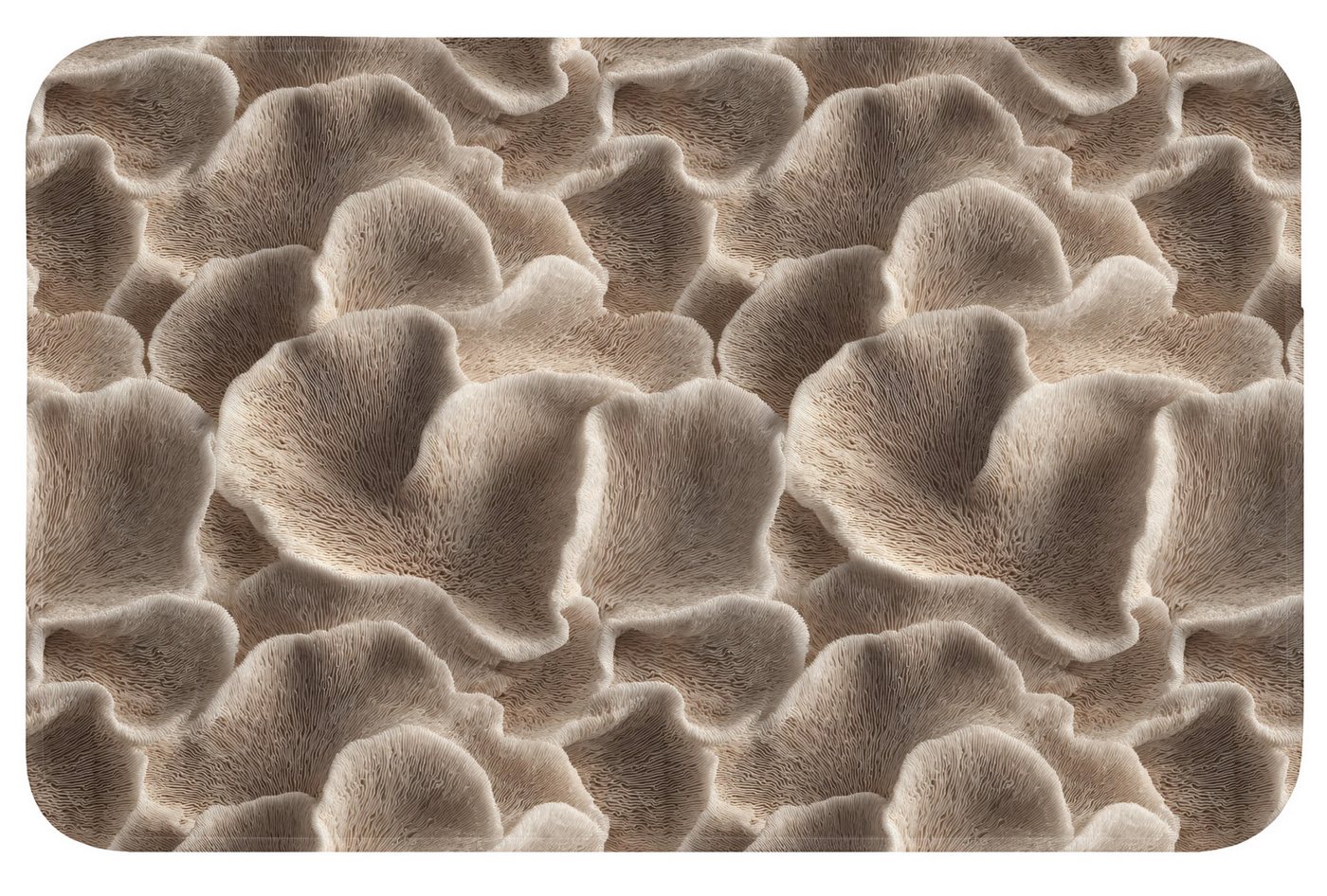 OnlyWow Badematte Fächerform - Beige - Faserstruktur, Höhe 10 mm, Polyester, Rechteckig, Badezimmerteppich, Badteppich, Rutschfest, Duschvorleger, Duschmatte Bild 4