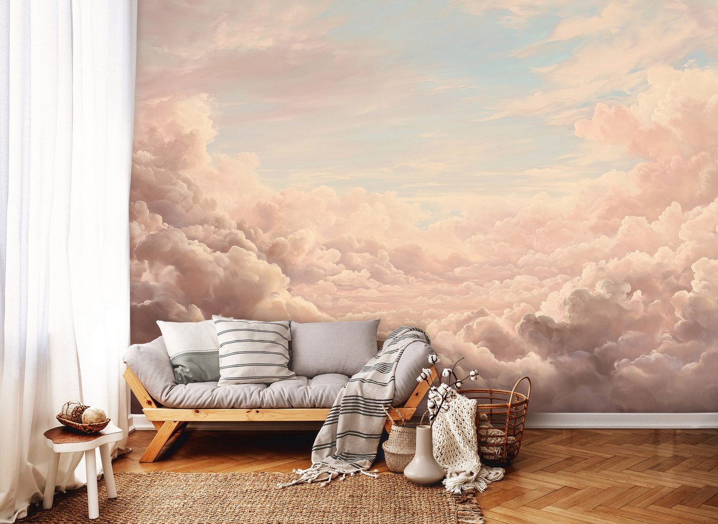 Wallarena Fototapete Wolken Himmel - Mehrfarbig - Modern - Vlies - Schlafzimmer, glatt, (5 St), 250x175cm Bild 4