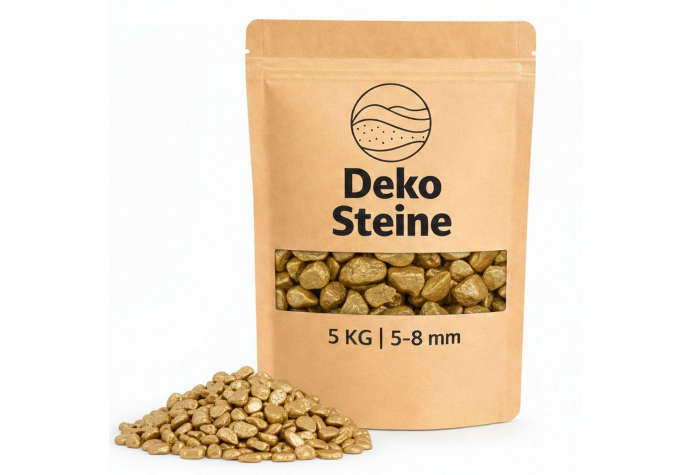 matches21 HOME & HOBBY Deko-Granulate Deko-Steine 5 KG gold Ø 5-8 mm Vasen Glas-Füllung Streudeko, (1 St), Farbiges Deko-Granulat als bunte Tischdeko Hochzeitsdeko