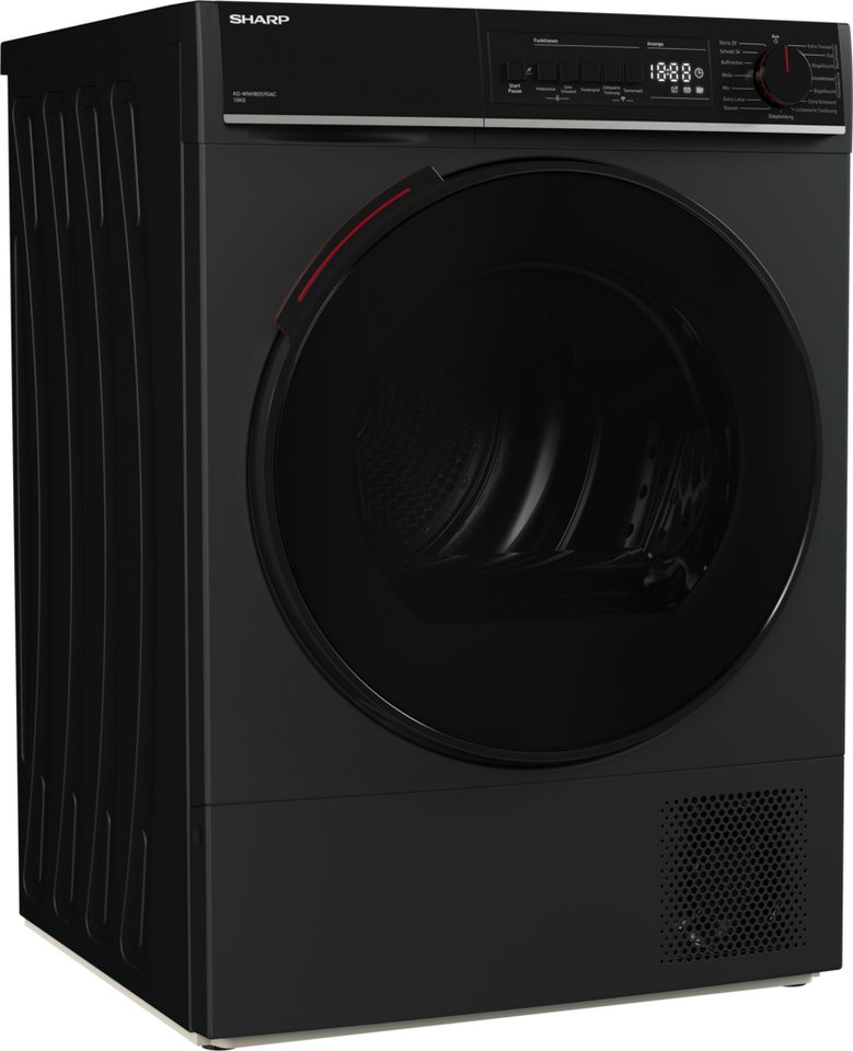 Sharp Wärmepumpentrockner KD-WNHB0S9GAC-DE, 10kg / +WIFI / EEK C / 2 Tasten / XXL-Tür voll-schwarz / Espresso grey Bild 3