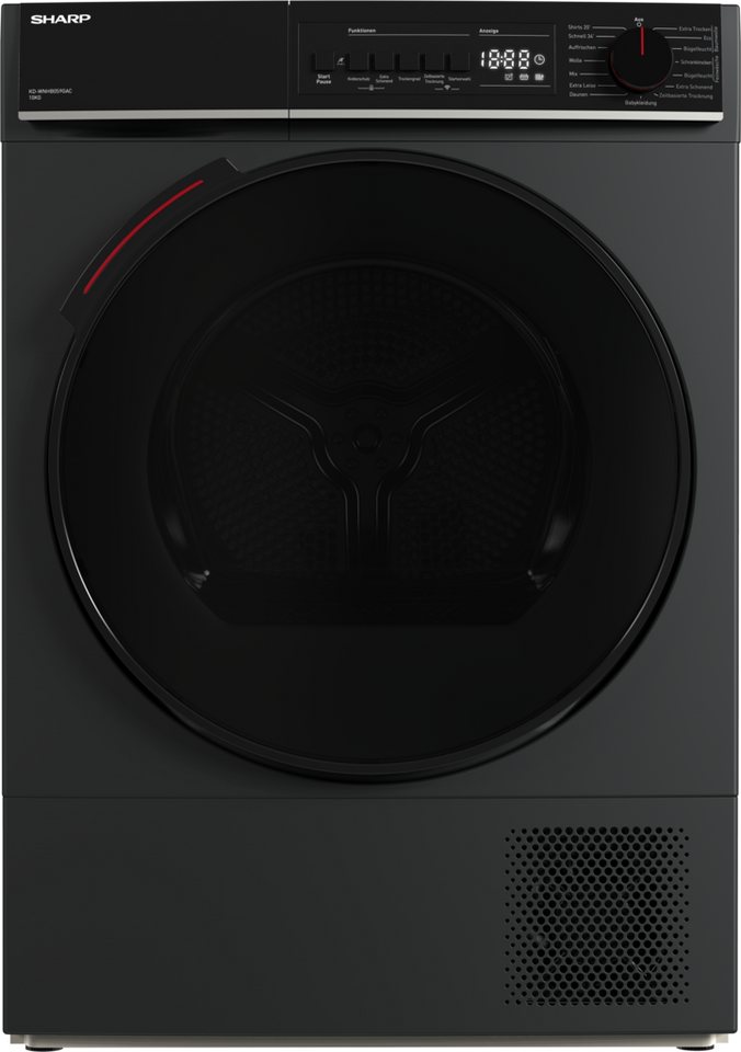 Sharp Wärmepumpentrockner KD-WNHB0S9GAC-DE, 10kg / +WIFI / EEK C / 2 Tasten / XXL-Tür voll-schwarz / Espresso grey Bild 5