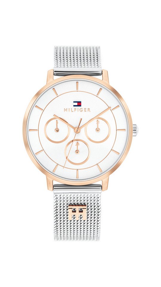 Tommy Hilfiger Multifunktionsuhr Tea 1782879, Quarzuhr, Armbanduhr, Damenuhr, Edelstahlarmband, analog