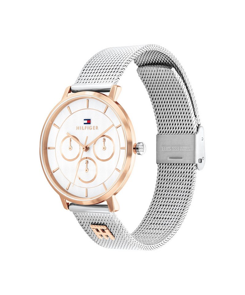 Tommy Hilfiger Multifunktionsuhr Tea 1782879, Quarzuhr, Armbanduhr, Damenuhr, Edelstahlarmband, analog Bild 2