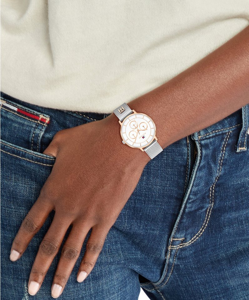 Tommy Hilfiger Multifunktionsuhr Tea 1782879, Quarzuhr, Armbanduhr, Damenuhr, Edelstahlarmband, analog Bild 4