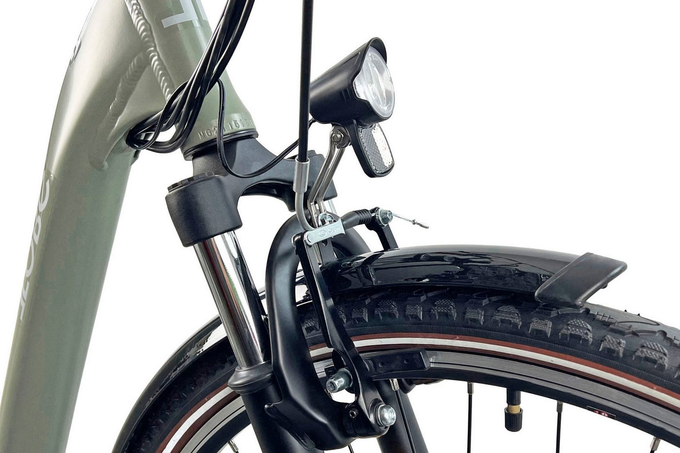 LLobe E-Bike Cityrad City E-Bike 28" County grün, 7 Gang Shimano Altus Schaltwerk, Kettenschaltung, Heckmotor, 468 Wh