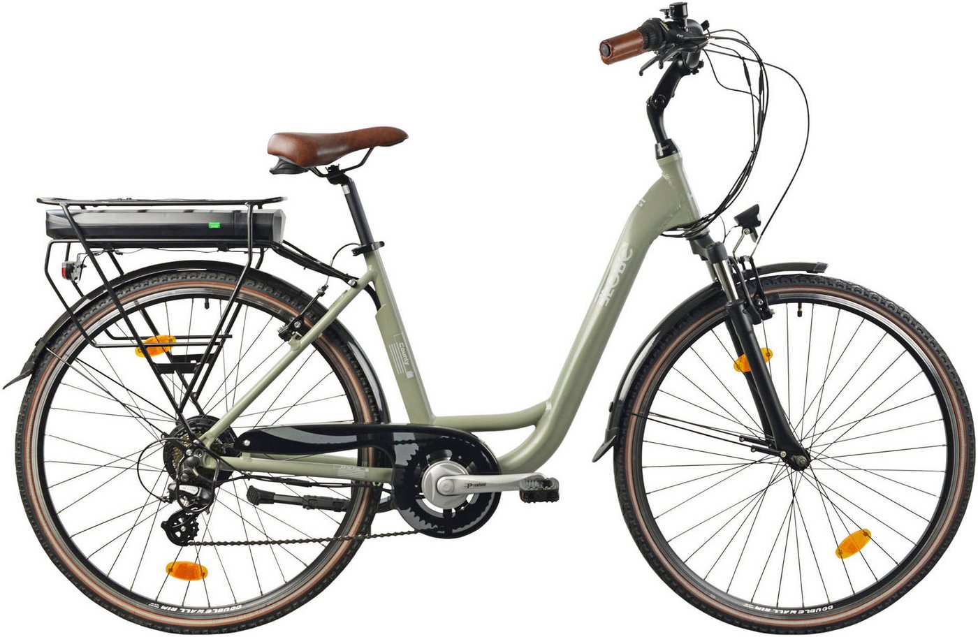 LLobe E-Bike Cityrad City E-Bike 28" County grün, 7 Gang Shimano Altus Schaltwerk, Kettenschaltung, Heckmotor, 468 Wh Bild 5