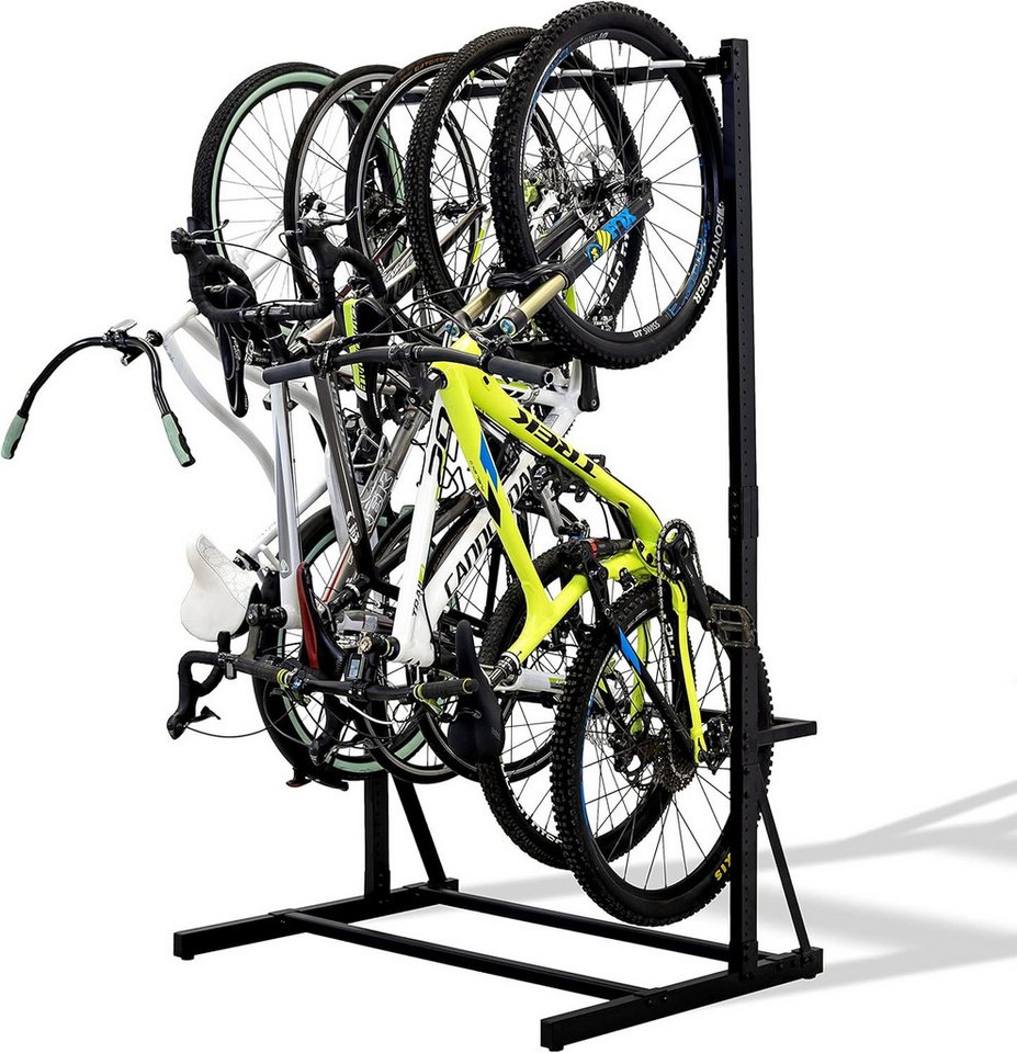 GarveeMore Fahrraddeckenhalterung für 5 Fahrräder, freistehend,höhenverstellbar,platzsparend, vertikaler Fahrradständer für Hinterhöfe,Keller,bis zu 136 kg Bild 2