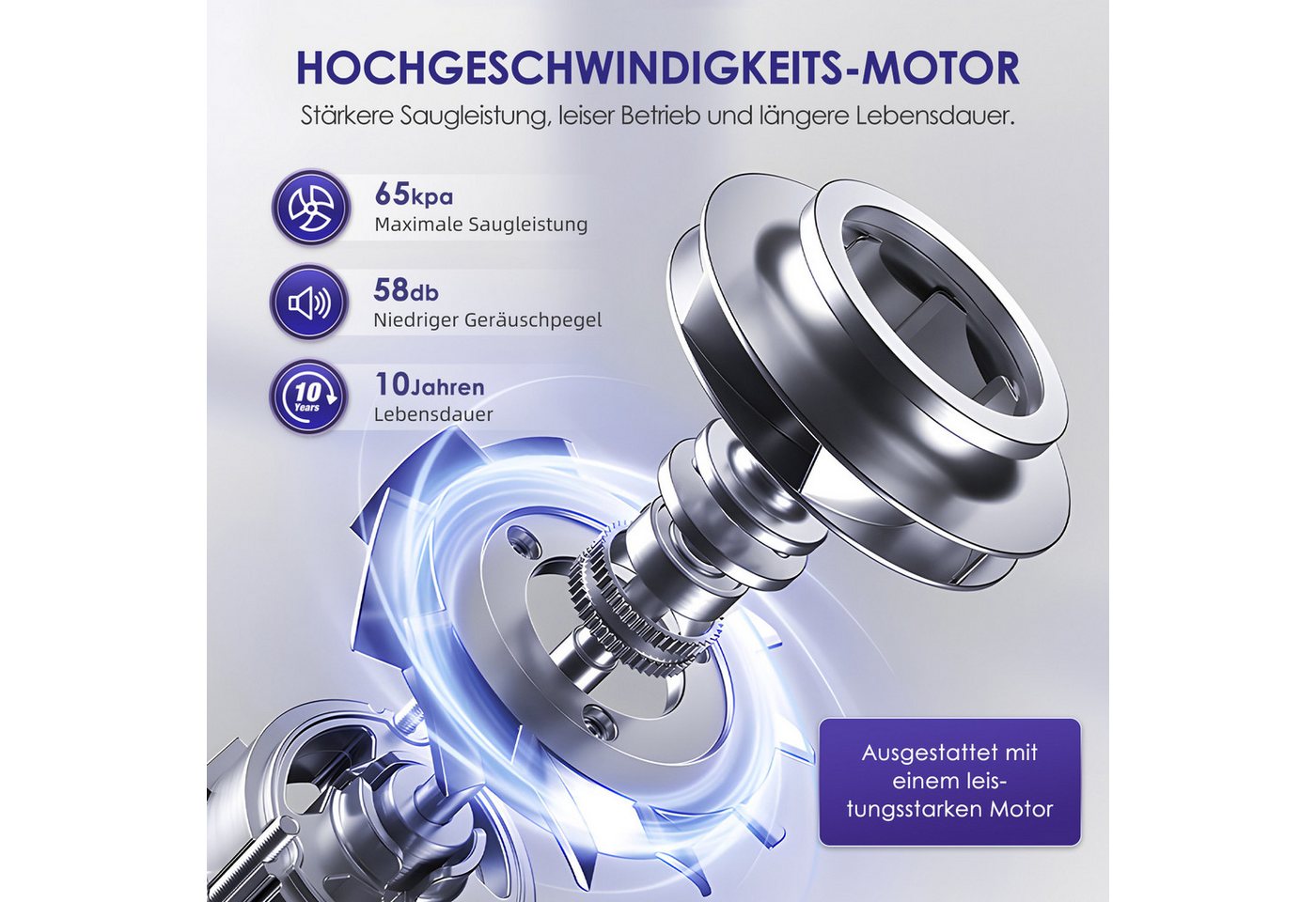 Hiazurm Akku-Hand-und Stielstaubsauger Akku Staubsauger,65000Pa/1.8L/60min 8 in 1 Staubsauger Kabellos, beutellos, Mit LED Display,2 Saugstufen,Akkusauger,Für Böden,Teppich,Tierhaare Bild 5