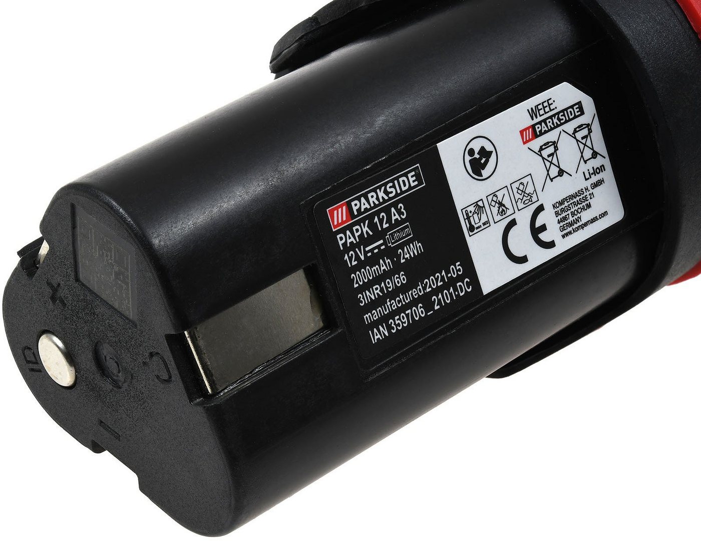 Parkside Akku PAPK 12 A3 2Ah 12V Li-Ion für Geräte der X 12V Familie Akku 2000 mAh (12 V) Bild 3