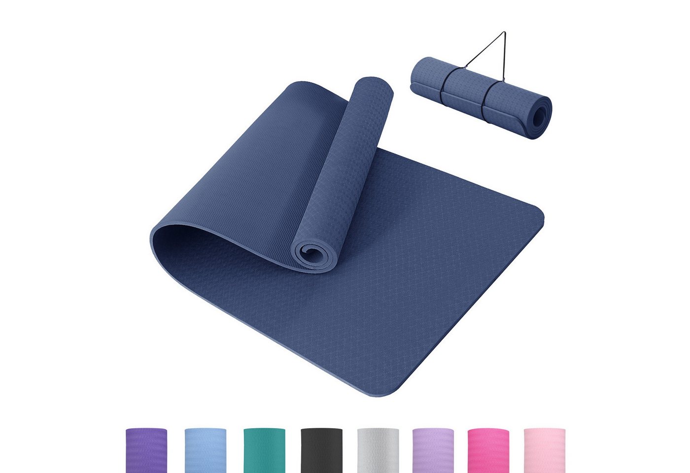 Good Nite Yogamatte Gymnastikmatten mit Tragegurt – 10 mm dick, 183x61 cm (1-St), rutschfest, komfortabel, 183x61x1 cm Bild 5