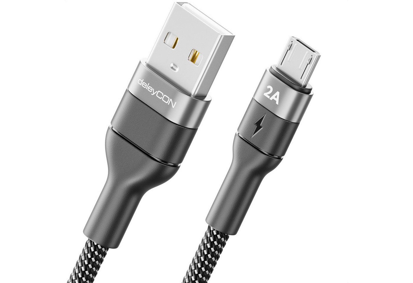 deleyCON 2m USB 2.0 Micro USB Kabel Ladekabel Datenkabel USB-A auf Micro USB USB-Kabel Bild 5