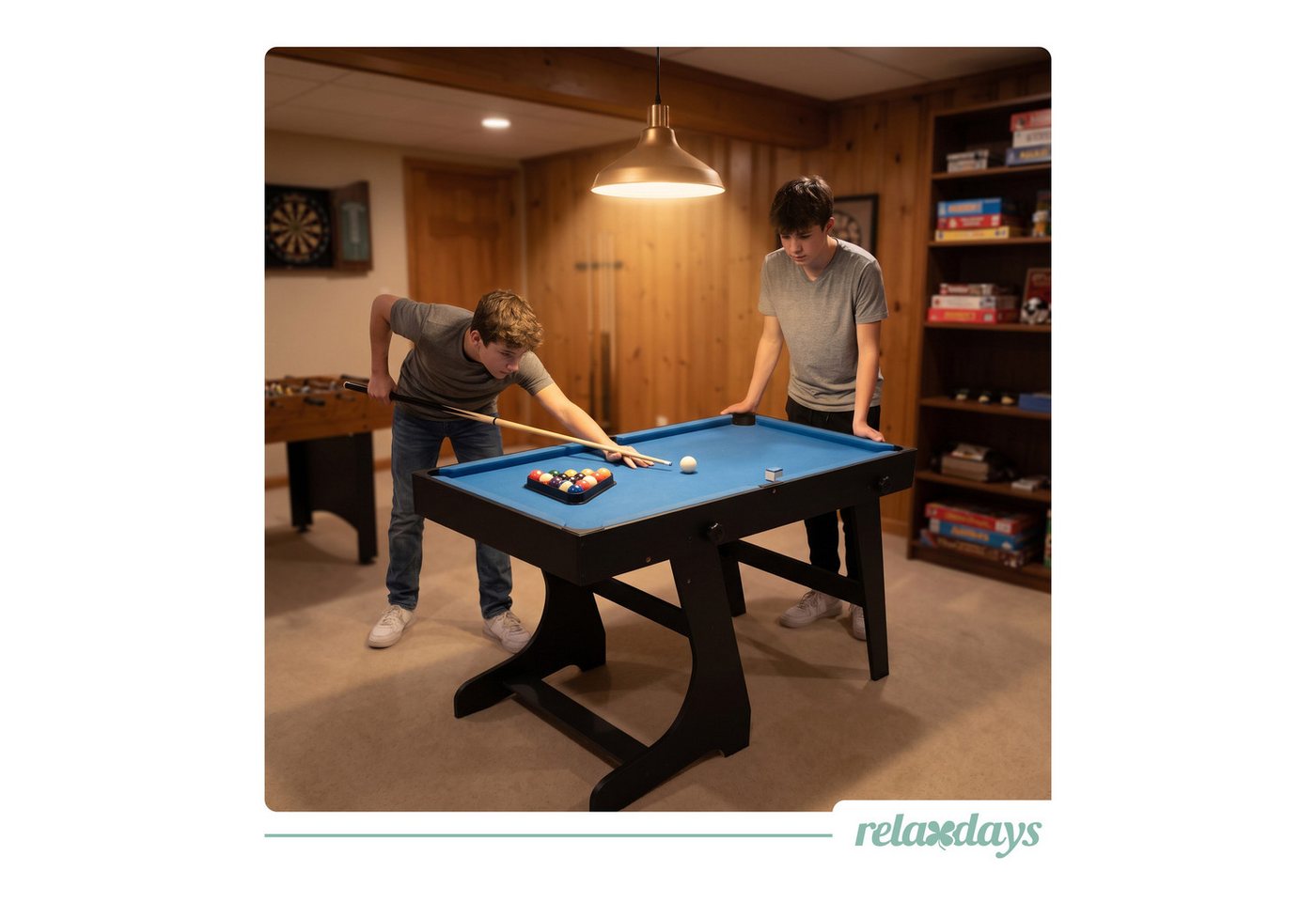 relaxdays Multifunktionstisch Klappbarer Spieltisch 4 in 1 Zubehör, schwarz Bild 5