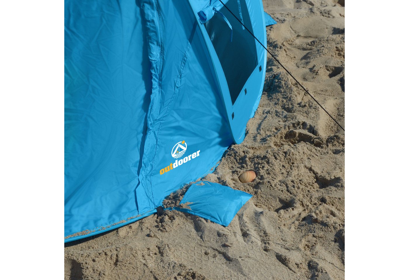 outdoorer Strandmuschel Zack Premium Family - Familien-Strandmuschel mit UV 80-Sonnenschutz, Personen: 3, Verschließbares Strandzelt, Pop-up, selbstaufbauend, Windschutz Bild 3