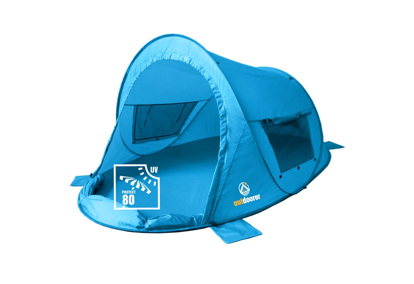 outdoorer Strandmuschel Zack Premium Family - Familien-Strandmuschel mit UV 80-Sonnenschutz, Personen: 3, Verschließbares Strandzelt, Pop-up, selbstaufbauend, Windschutz Bild 4