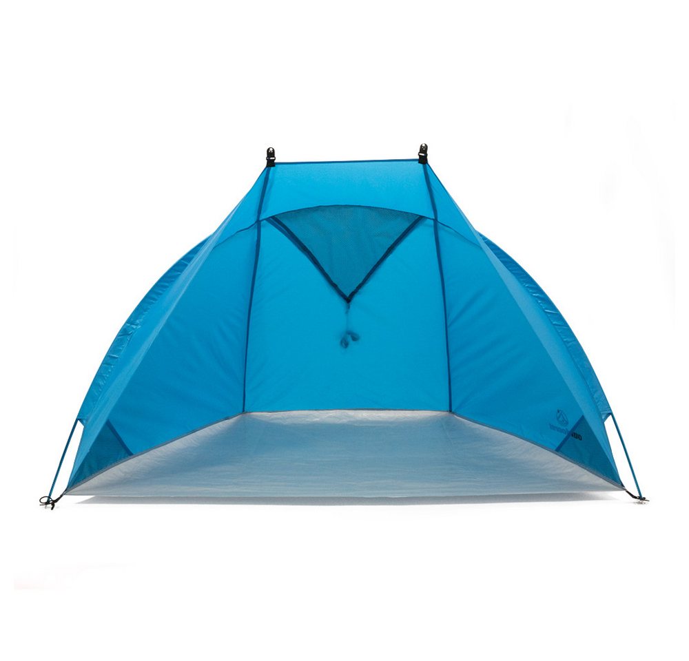 outdoorer Strandmuschel Helios Air 850 mit UV-80-Schutz - ultraleichtes Reise-Strandzelt, Blaues Sonnenzelt, Wind- und Sonnenschutz, Alu-Gestänge, Mini-Packmaß Bild 2