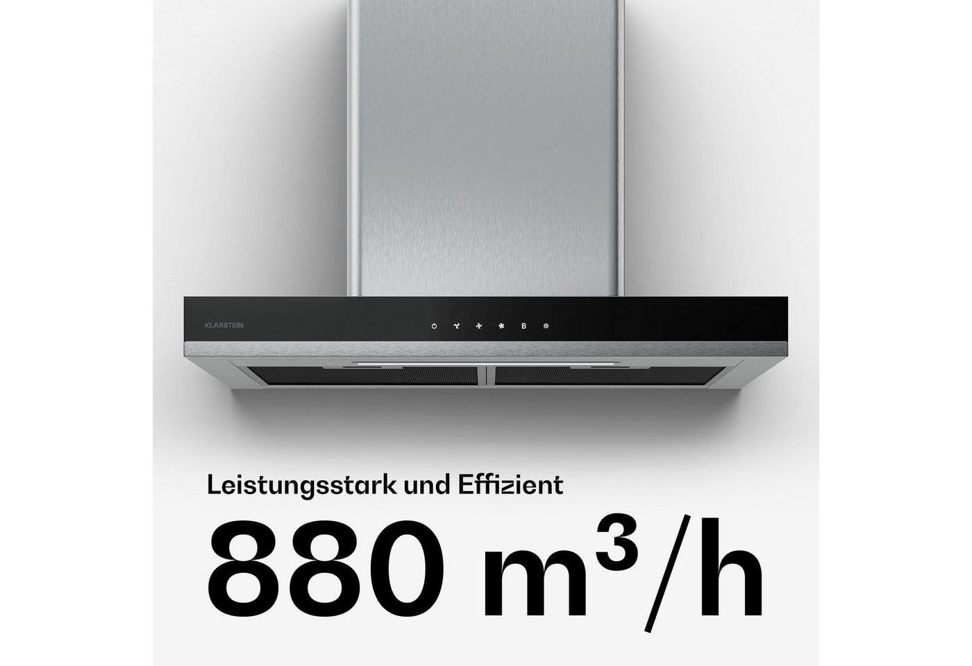 Klarstein Deckenhaube VeroSteel VeroSteel, Dunstabzugshaube Wandhaube Umluft Abluft Touch LED Edelstahl Bild 5