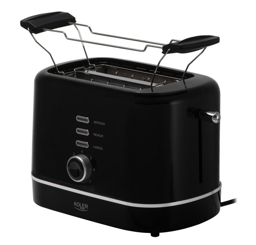 ADLER EUROPE Toaster AD 3224b, 2 kurze Schlitze, für 2 Scheiben, 850 W, 7 Bräunungsstufen, Auftau- und Aufwärmfunktion Bild 2