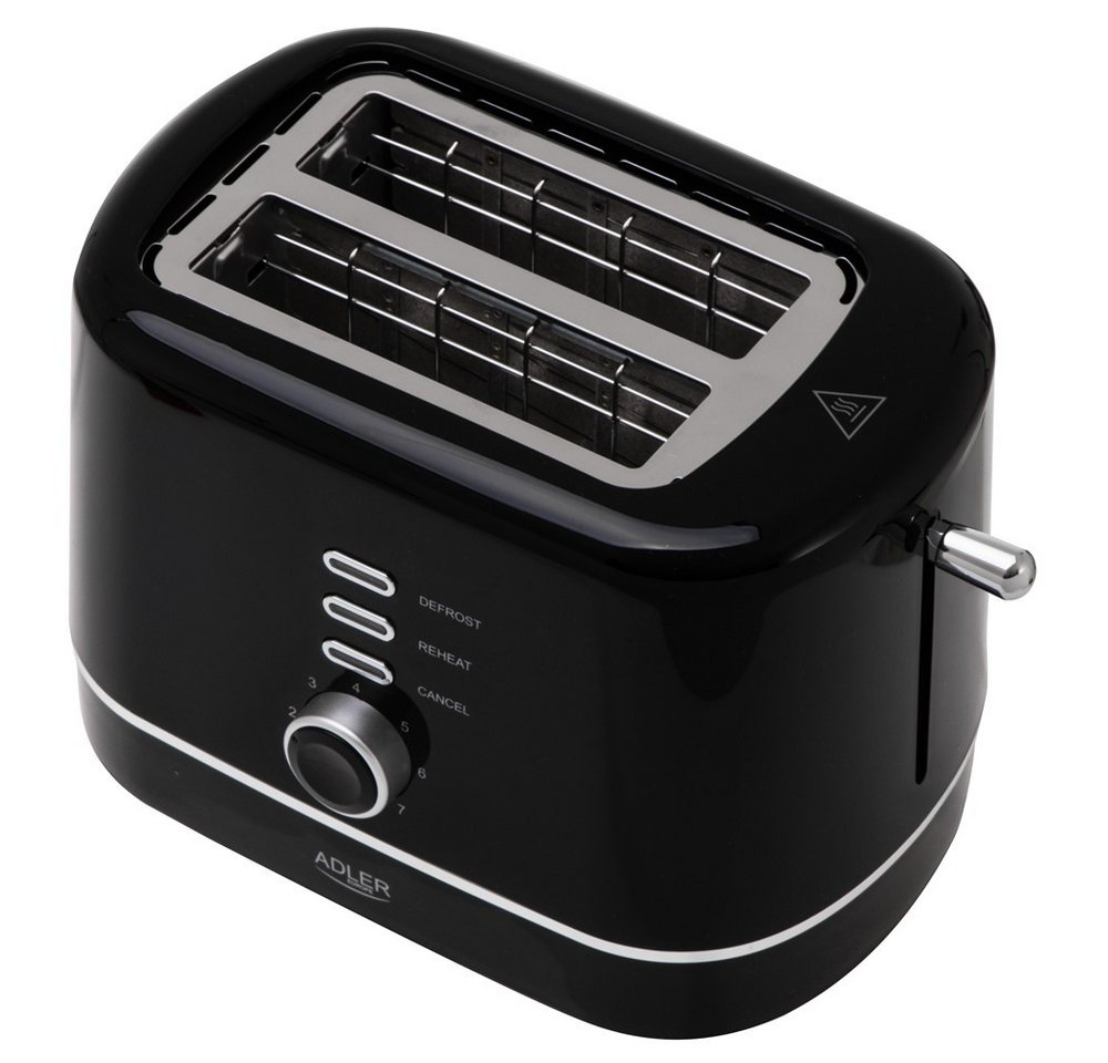 ADLER EUROPE Toaster AD 3224b, 2 kurze Schlitze, für 2 Scheiben, 850 W, 7 Bräunungsstufen, Auftau- und Aufwärmfunktion Bild 4