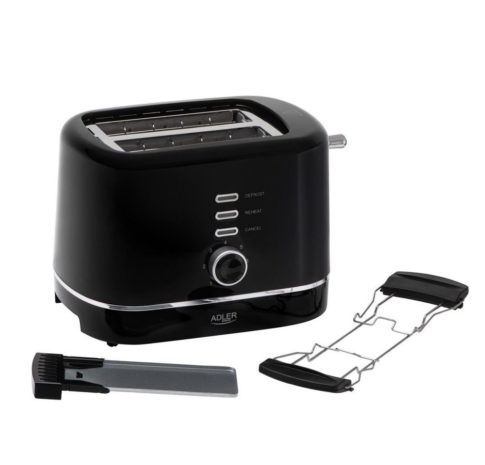 ADLER EUROPE Toaster AD 3224b, 2 kurze Schlitze, für 2 Scheiben, 850 W, 7 Bräunungsstufen, Auftau- und Aufwärmfunktion Bild 5