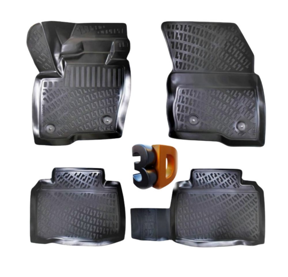 Trimak Auto-Fußmatte Oder Kofferraumwanne Oder Set kompatibel mit Ford Edge, Ford Edge 2016-2021 Gummimatten Auto & Kofferraummatte TPE