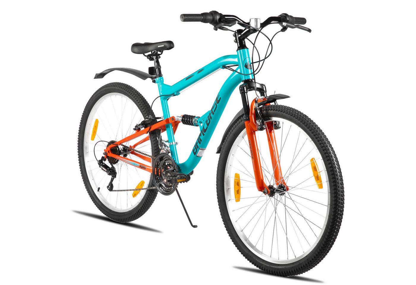 HILAND Mountainbike 26 Zoll Vollfederung Mountainbike Herren & Damen, Offroad & Stadt, Mit 18-Gang-Schaltung, Federgabel und vollgefedertem Rahmen, Kotflügel Bild 5