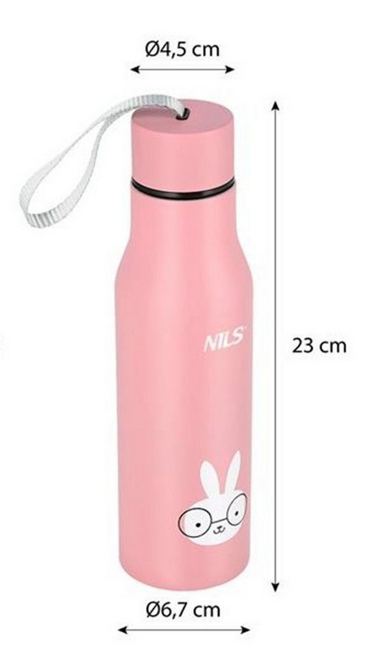 NILS CAMP Trinkflasche Thermobecher NCB12 Kaninchen (Edelstahl) 500ml rosa Bild 3
