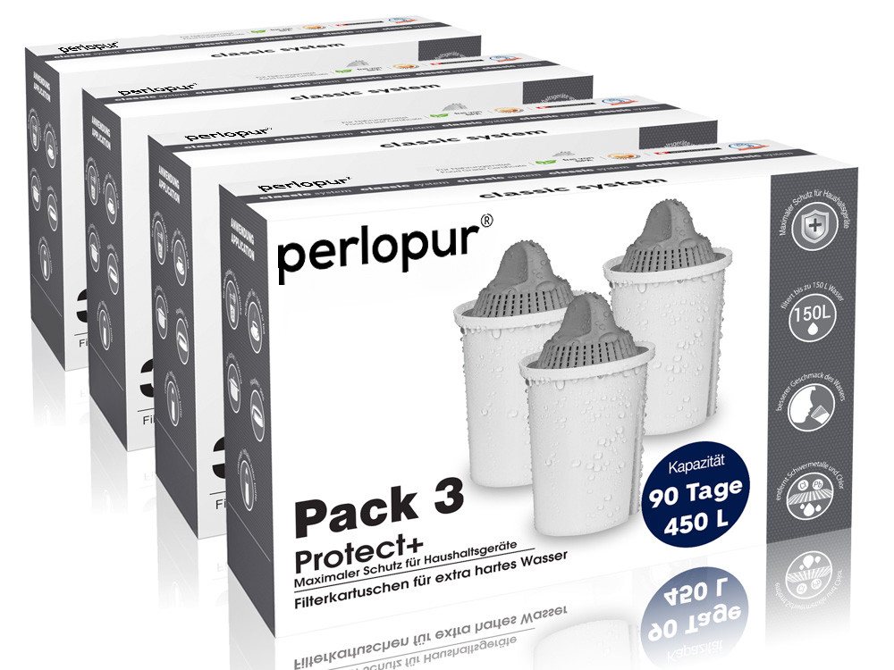 PerloPur Kalk- und Wasserfilter Filterkartuschen Classic Protect+ Pack 12 für extra Kalkschutz, Zubehör für Brita Classic u. PearlCo Classic Bild 5